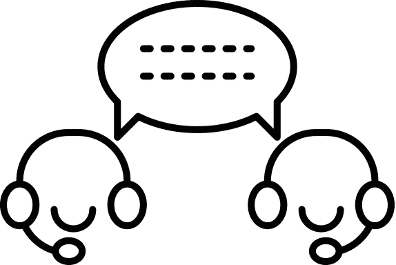 Vector Support Graphic of two people talking